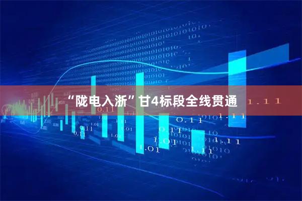 “陇电入浙”甘4标段全线贯通